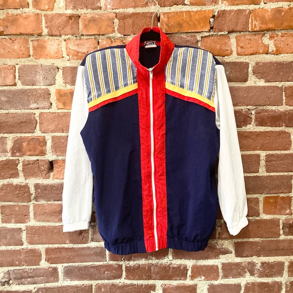 Teddi Sport Windbreaker Ladies Size M petite Retro Vintage Nautical Stripes